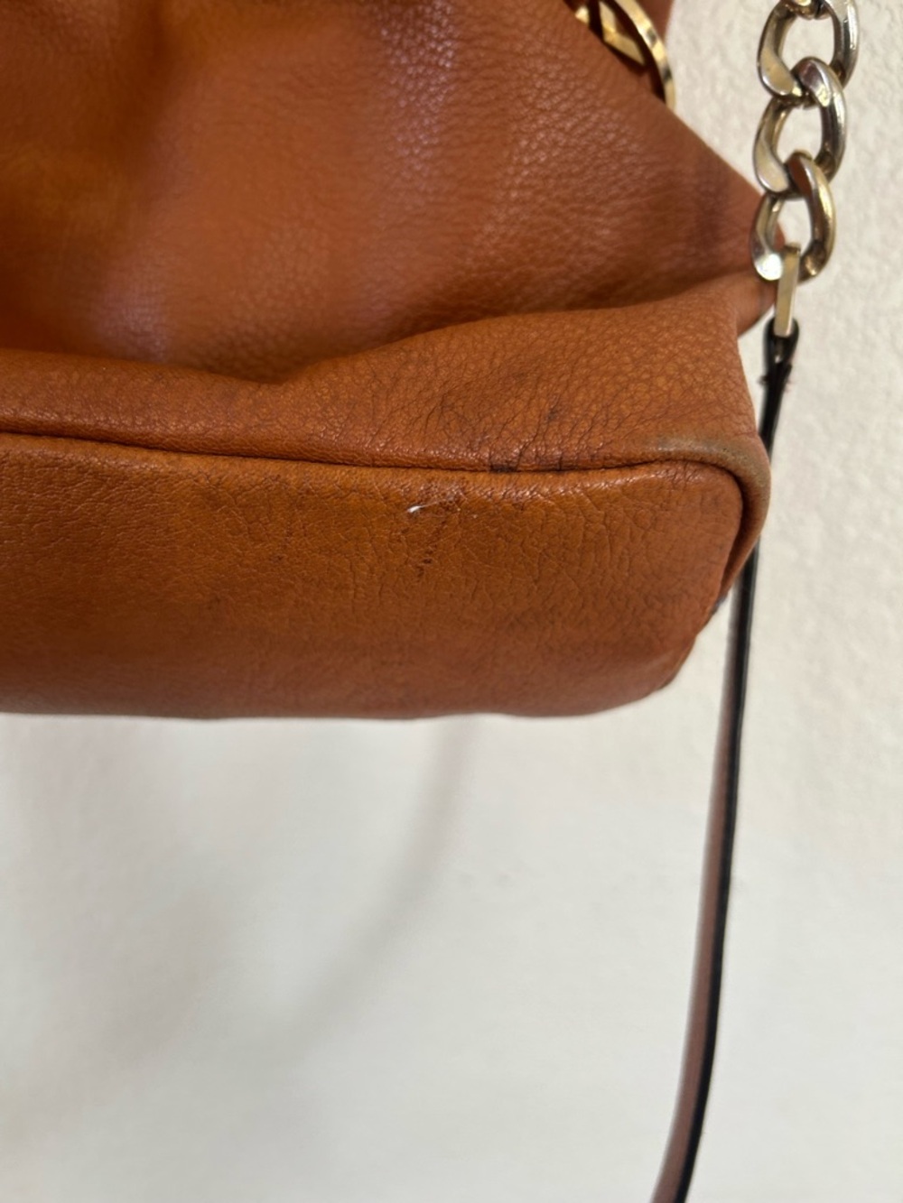 Michael Kors Chestnut Pebbled Leather Shoulder Bag with Gold Hardware - Picture 10 of 16